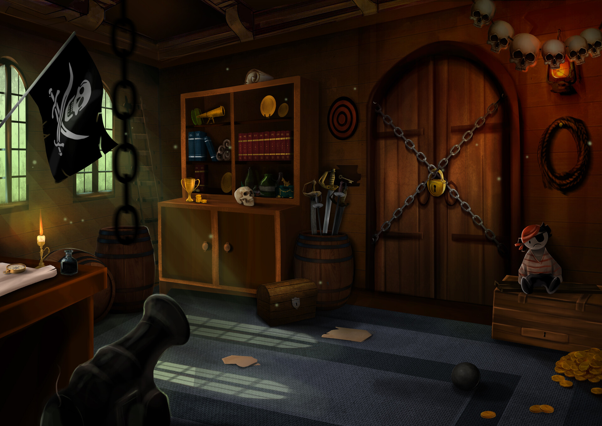 Artstation Pirate Ship Interior Design For Escape Game