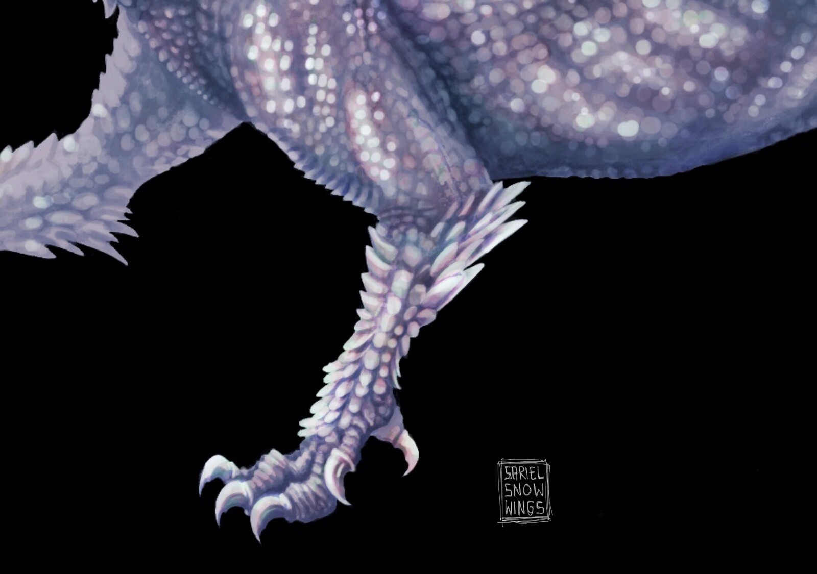A detail shot of the left arm’s talons. Inspired by birds and other dinosaurs.
