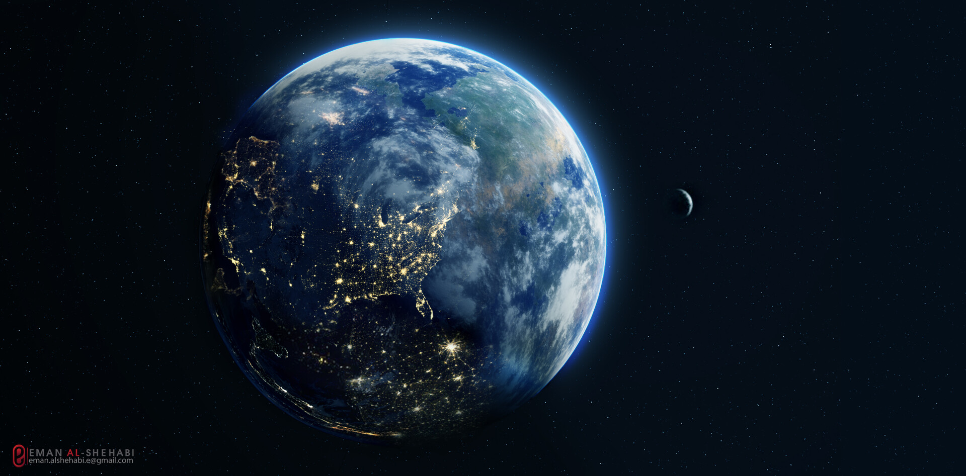 Artstation Earth Matte Painting Eman Alshehabi