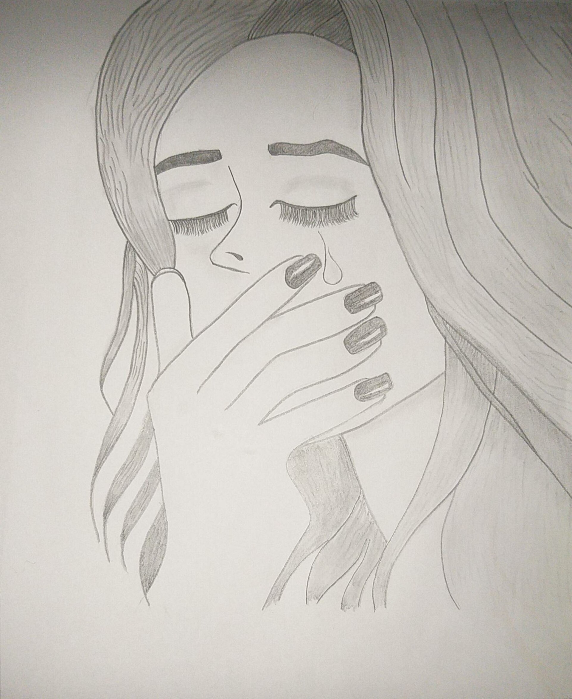 depressed girl sketch
