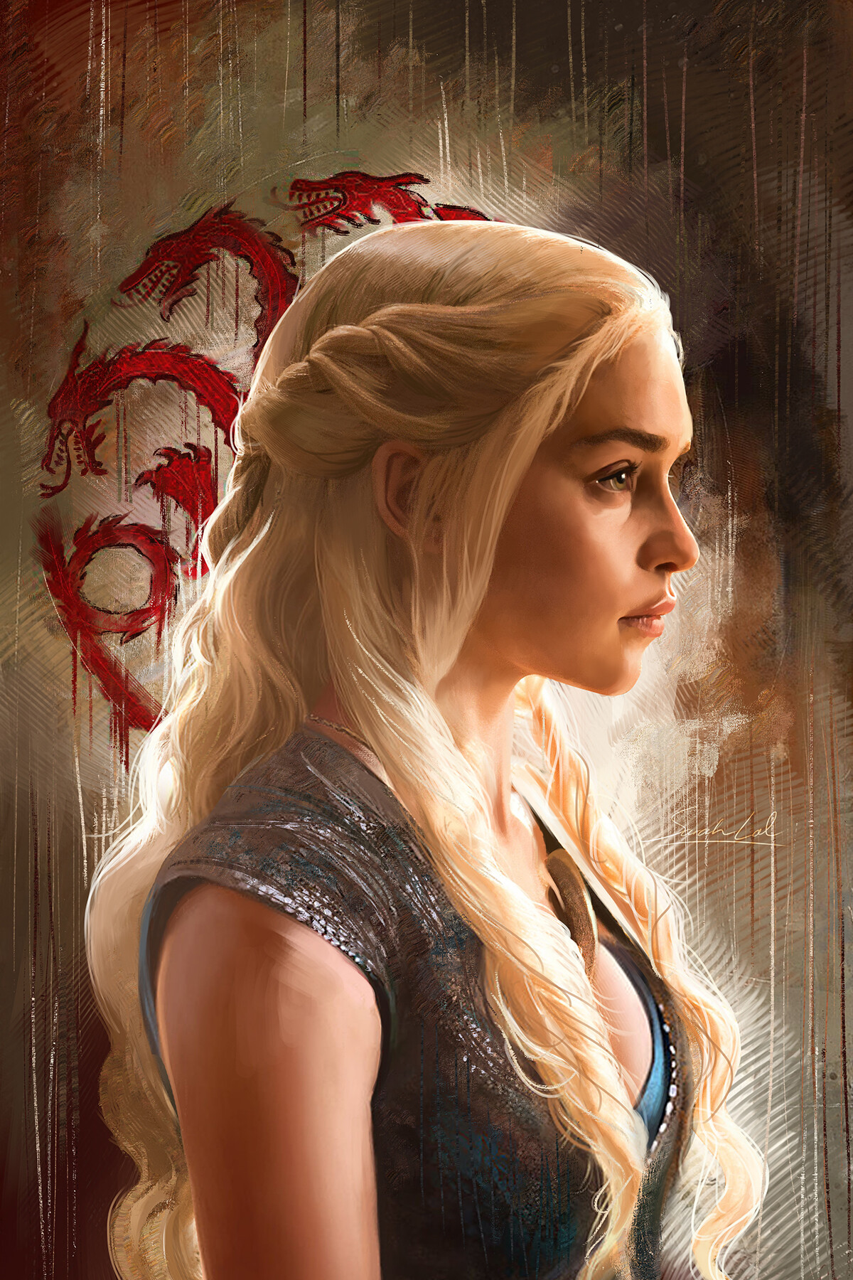 Artstation Daenerys Targaryen Portrait Painting Sarah Lal