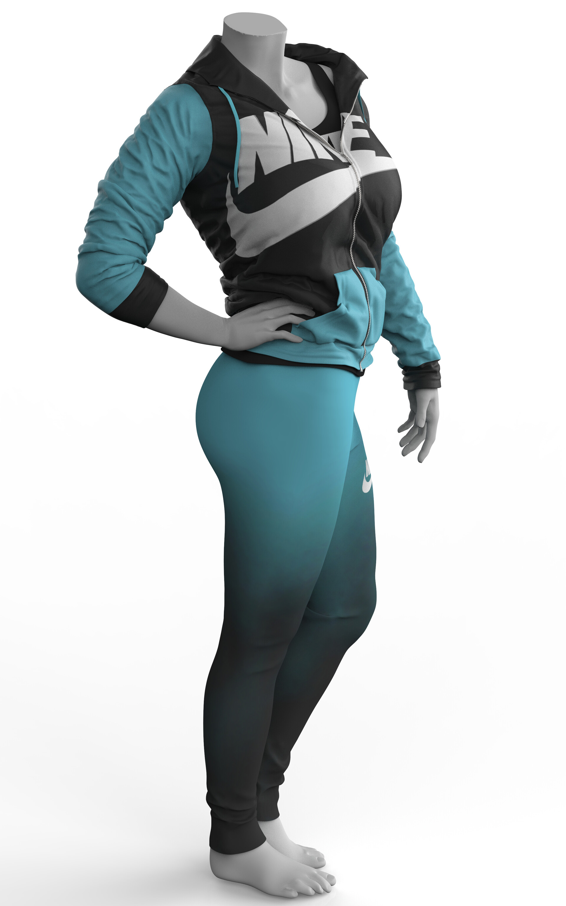 teal nike outfit