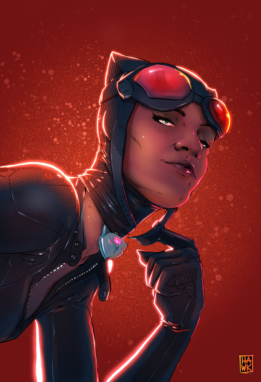Catwoman fully painted in procreate
