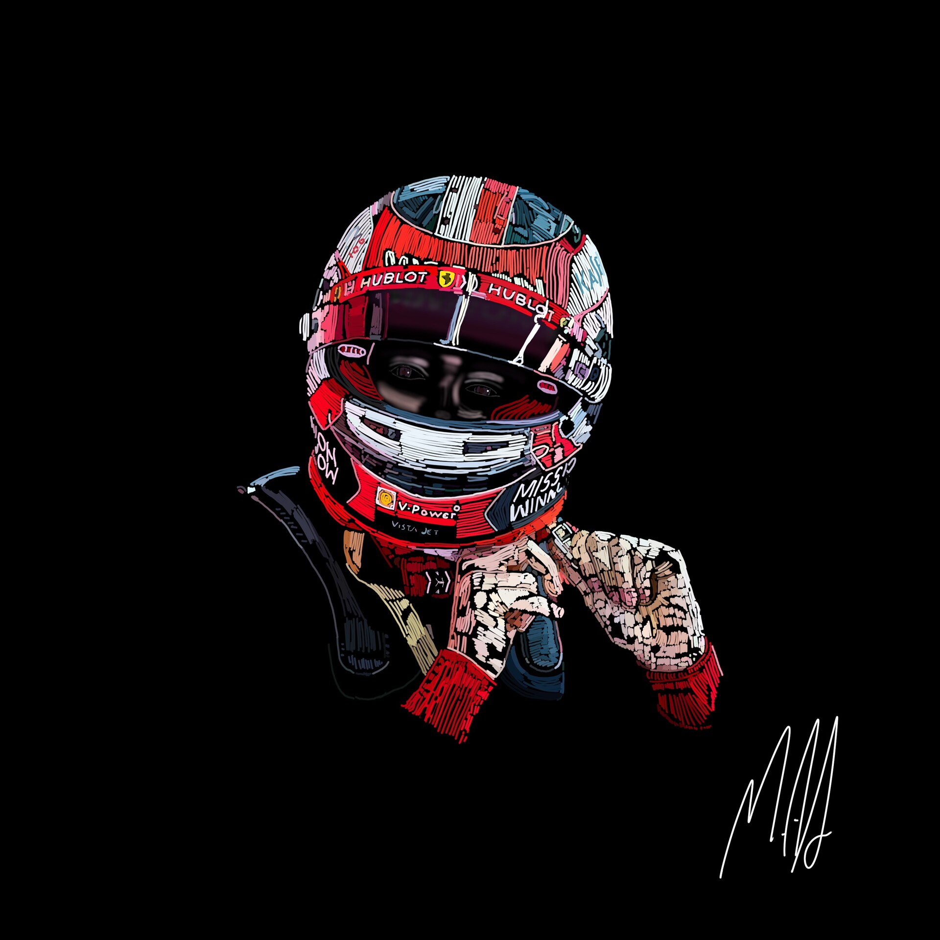 Mark Sweet Charles Leclerc In Helmet