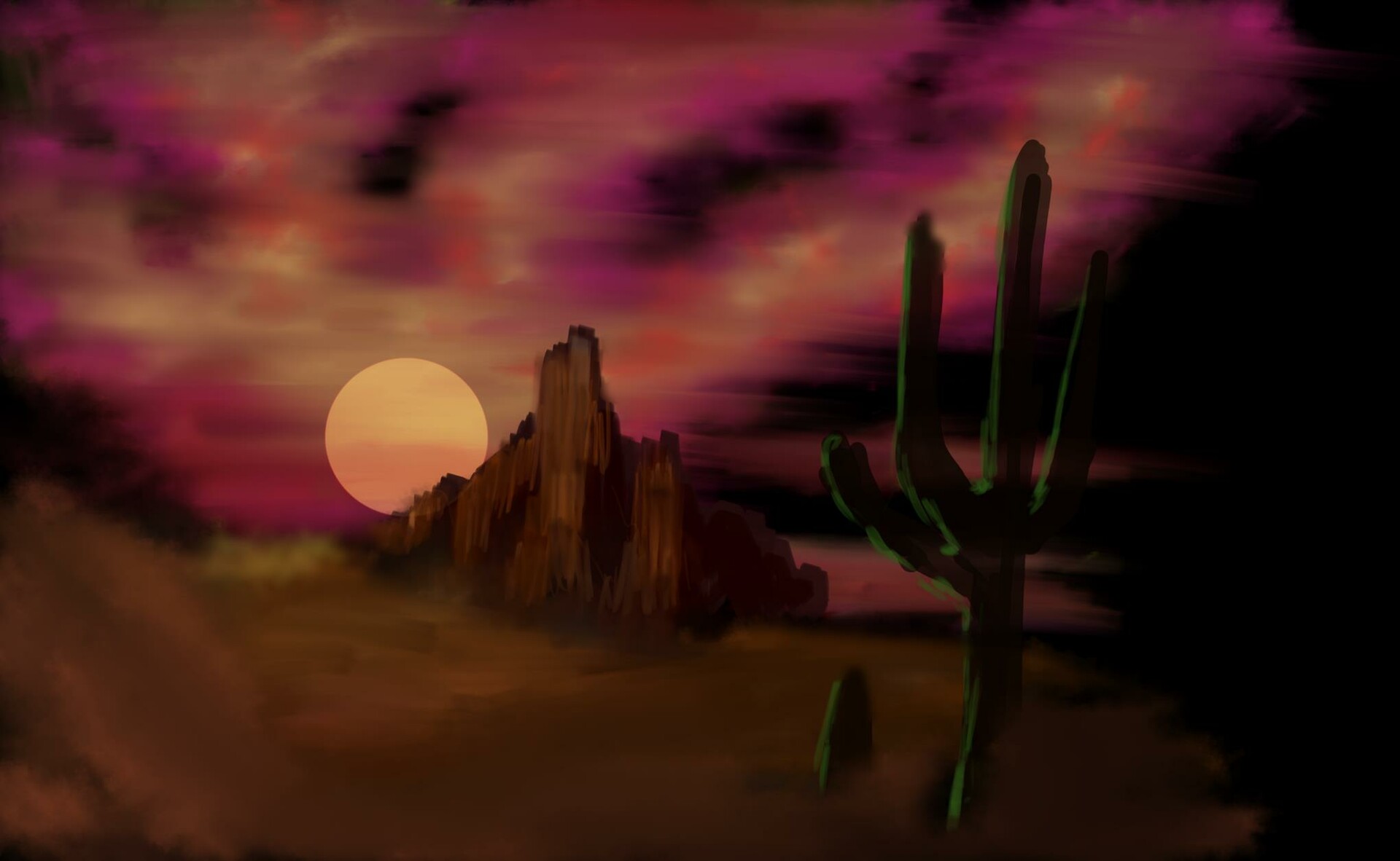 Artstation Cactus At Sunset Matt Keenan