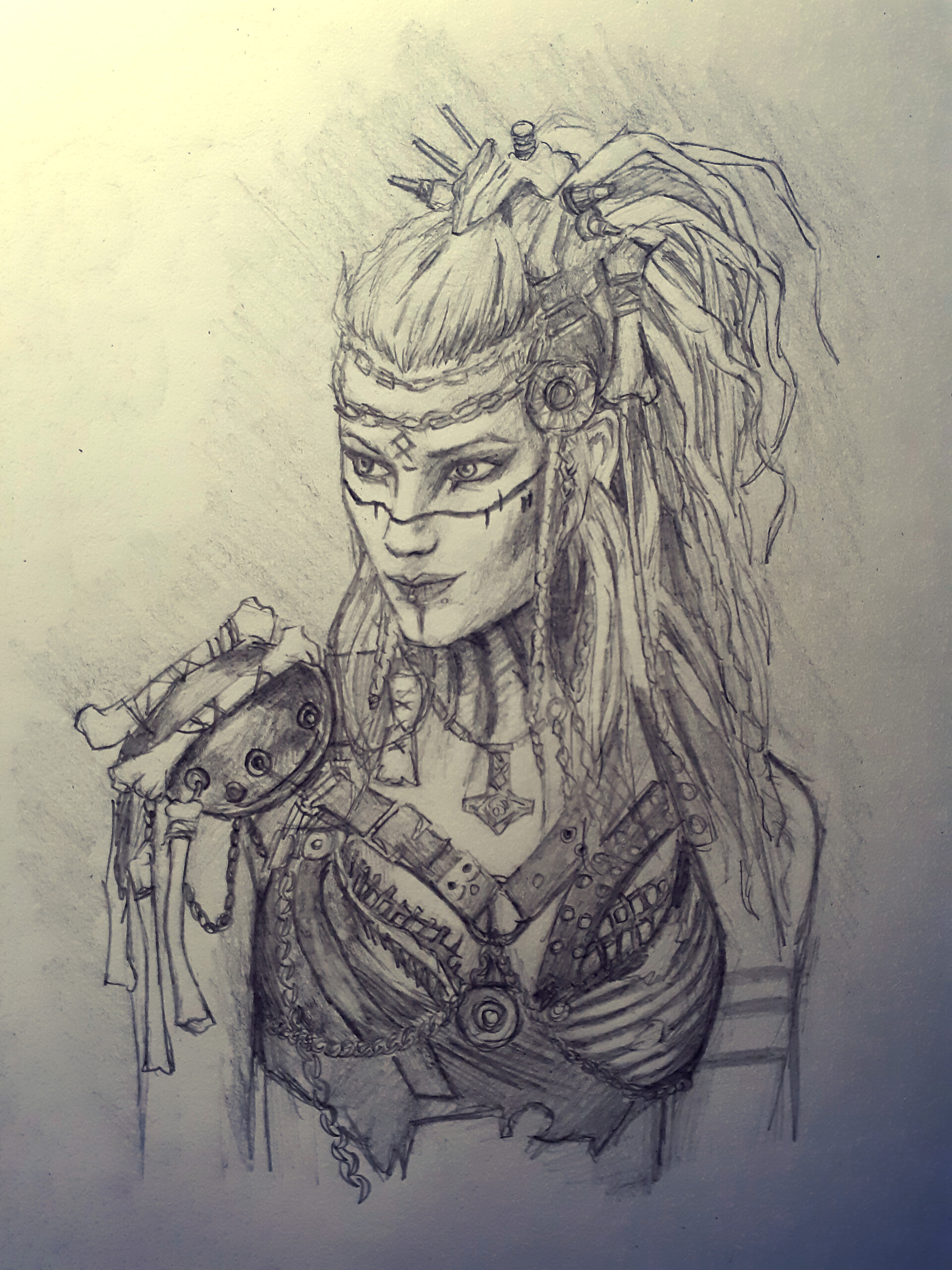 Artstation Warrior Drawing Katie Lingham