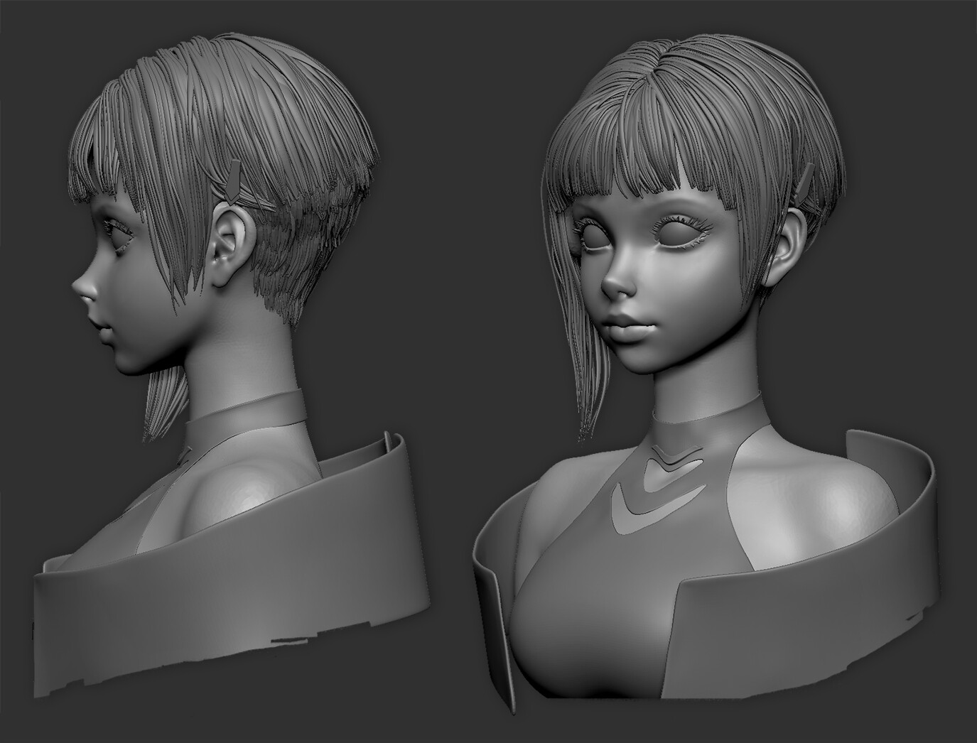 Zero 3d model. Ольга Ануфриева Zbrush. Cyber Hunter Зеро. Olya Anufrieva ARTSTATION. Внешность в Кибер Хантер.