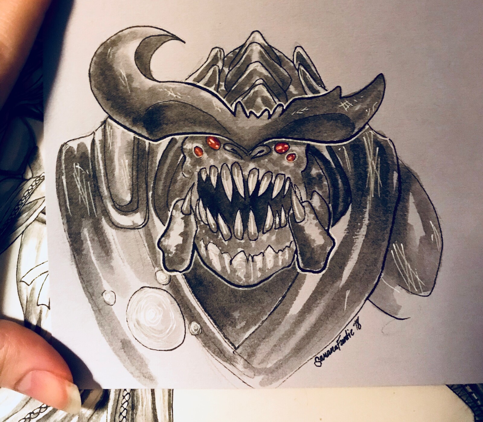 Fanart of DOOM, included in a sculpture commission as a bonus.
