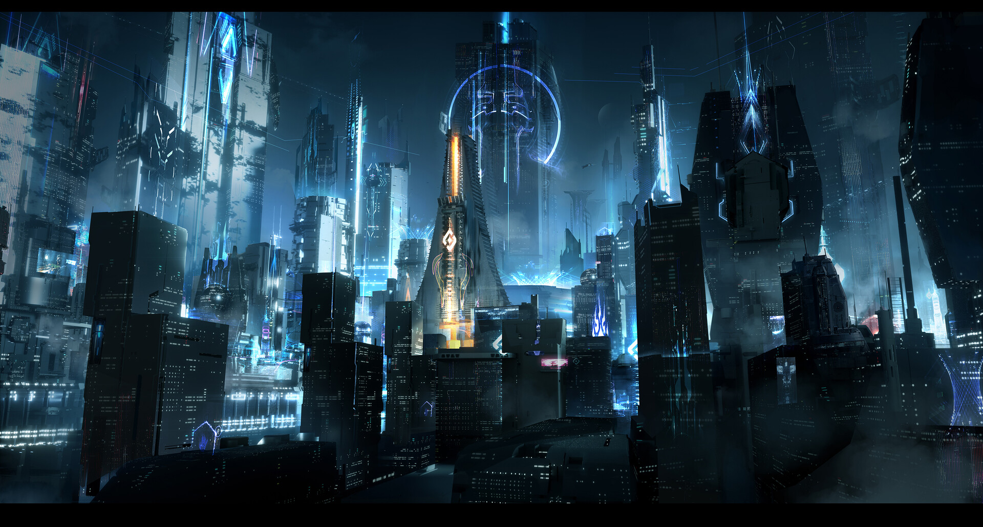 Artstation Cyberpunk Science Fiction City Liang Liu