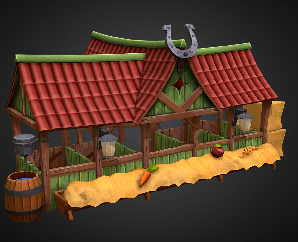 Artstation Horse Stable Toon Alexander Dmitriev