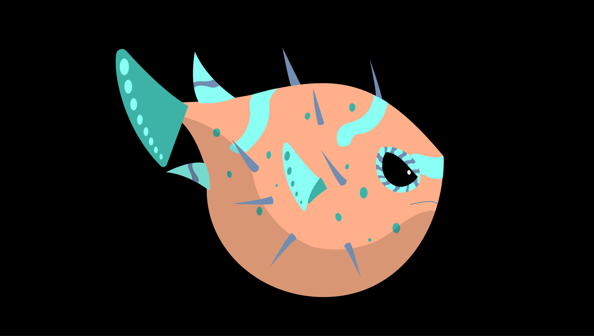 Noelle Badzik Big Puffer Fish Illustrator After Effects Animation
