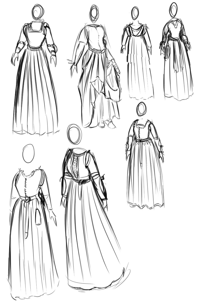 Vio Letta Medieval Clothing Concept Sketches