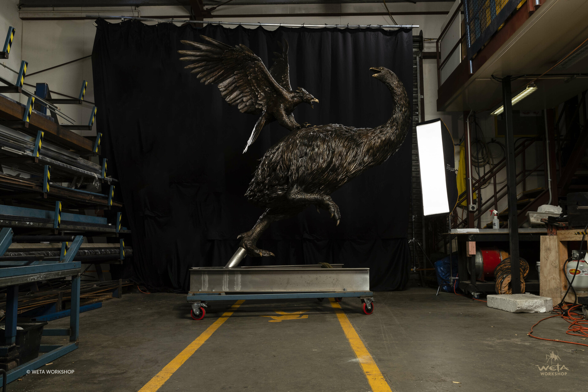 Ryan Serrano - Haast Eagle Vs Moa - Giant Bronze Sculpture ...