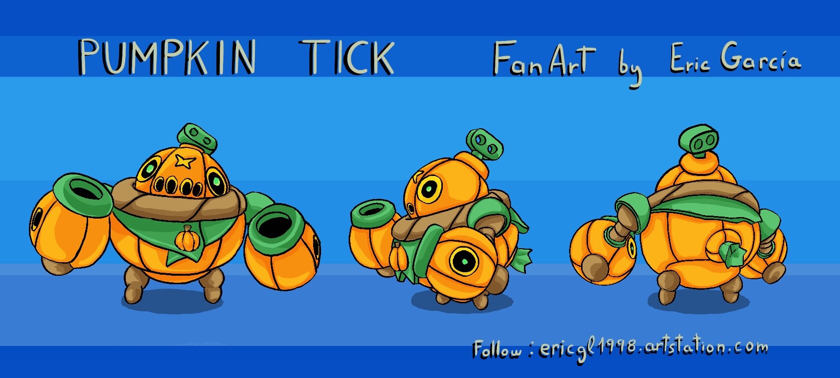 ArtStation Brawl Stars FanArt Skin Pumpkin Tick artstation-brawl-stars-fanart-skin-pumpkin-tick