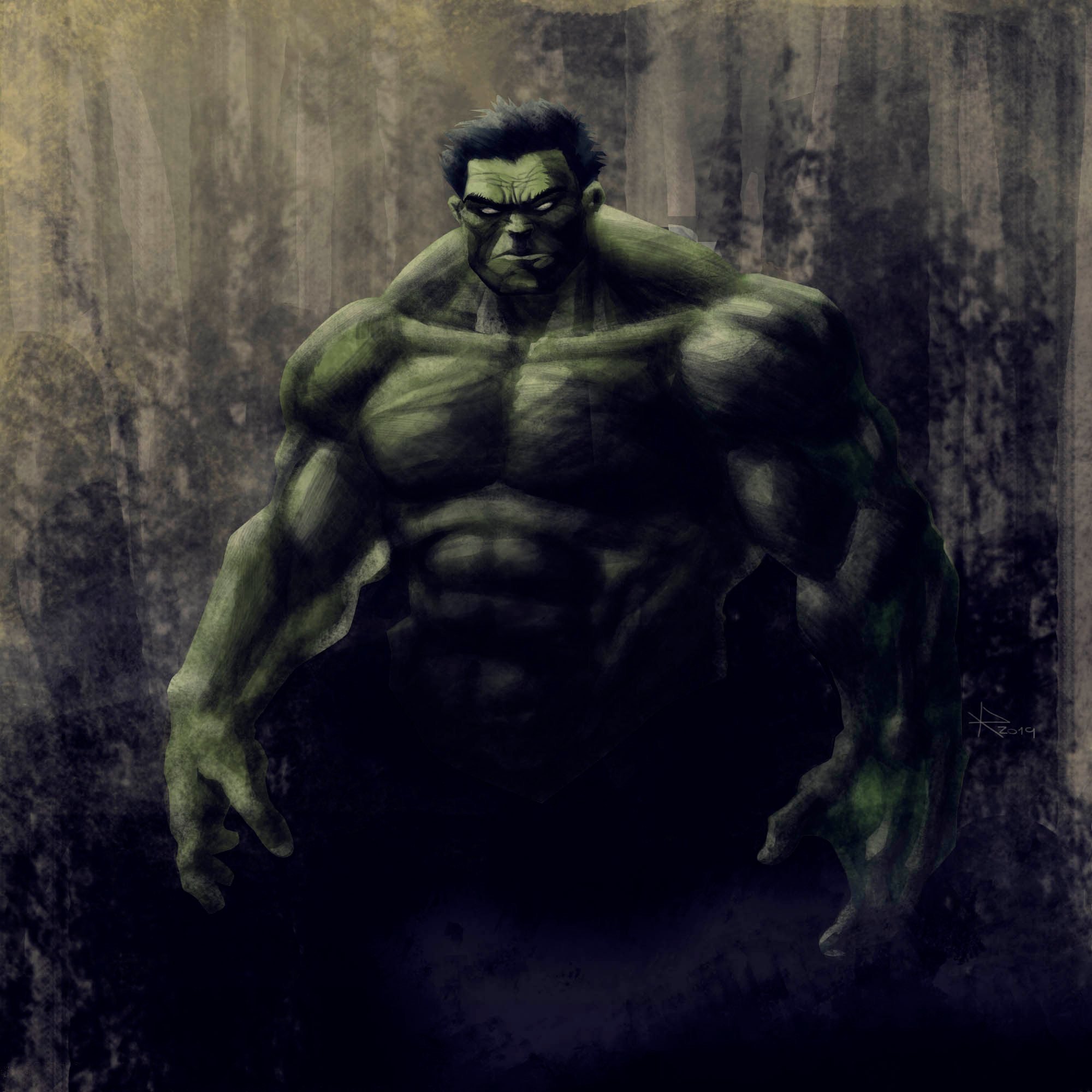 the hulk digital speed painting rod