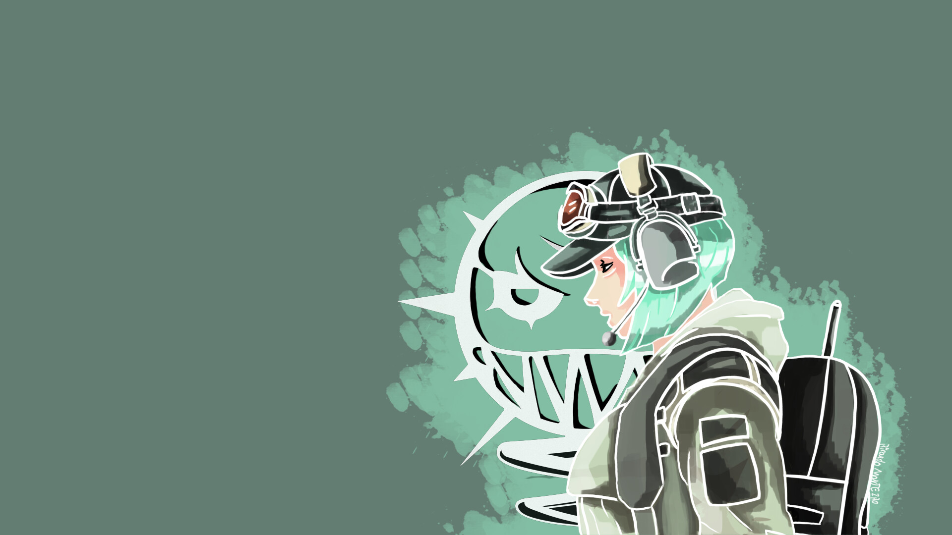 Fan Art of "Ela" from the game Rainbow Six Siege The logo behind ...