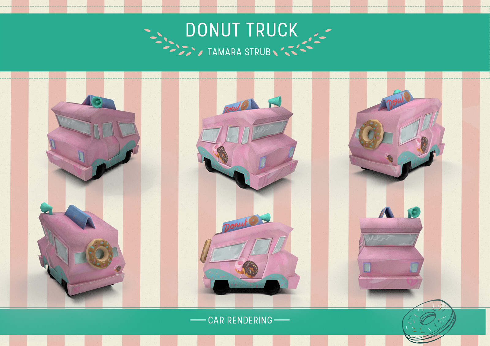 Cartoon Donut truck