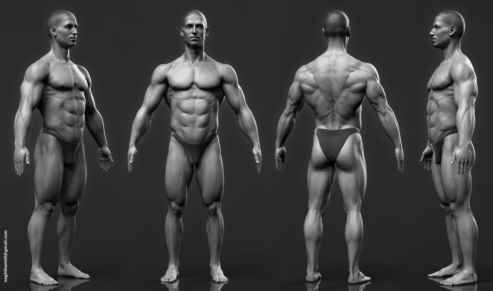 ArtStation bodybuilder anatomy
