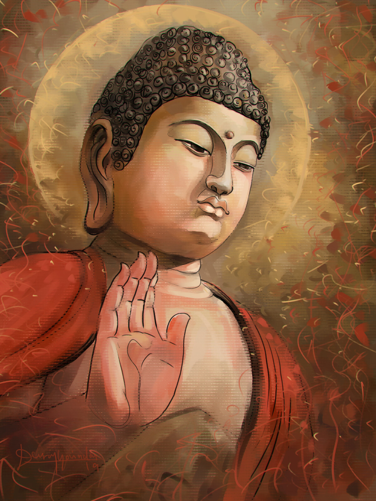 Artstation Lord Buddha Devraj Govindan