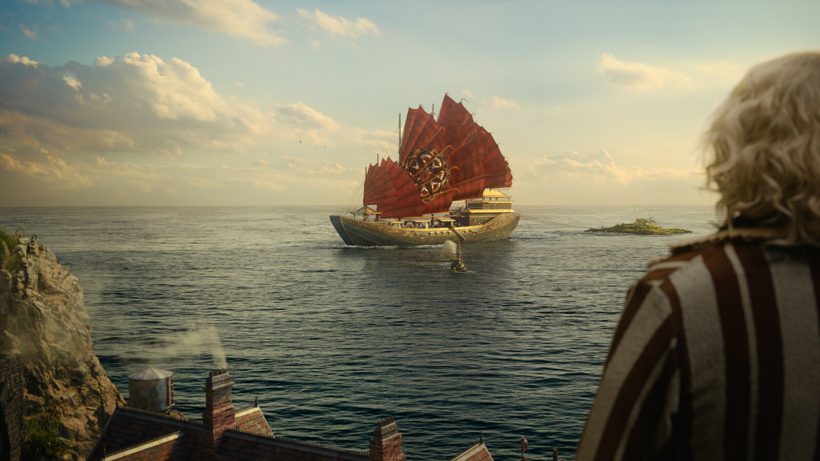 side view of the emperors ship