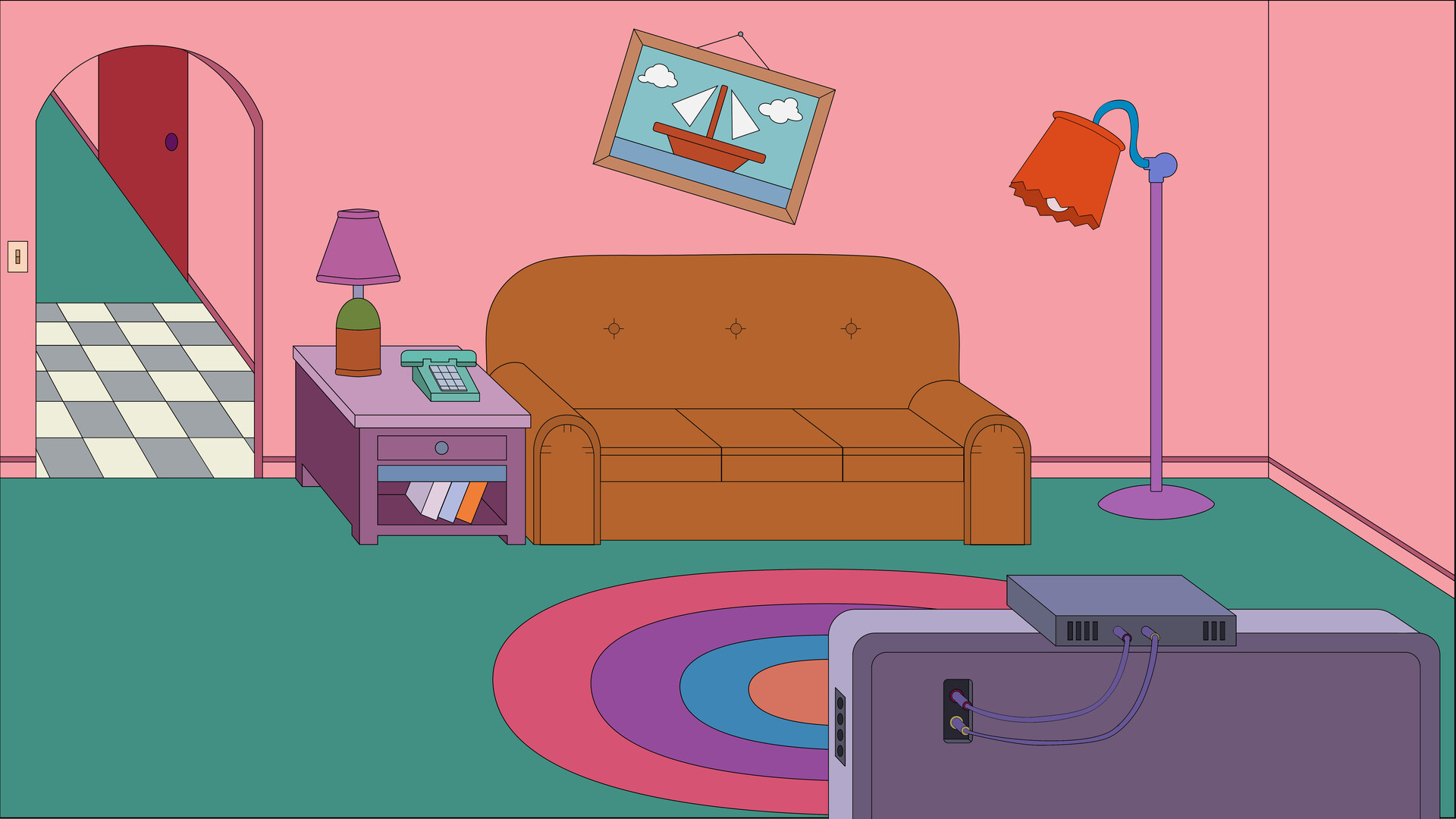 the simpsons living room playset