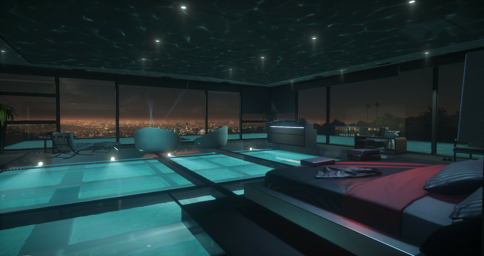 Rork's tacky poolhouse bedroom