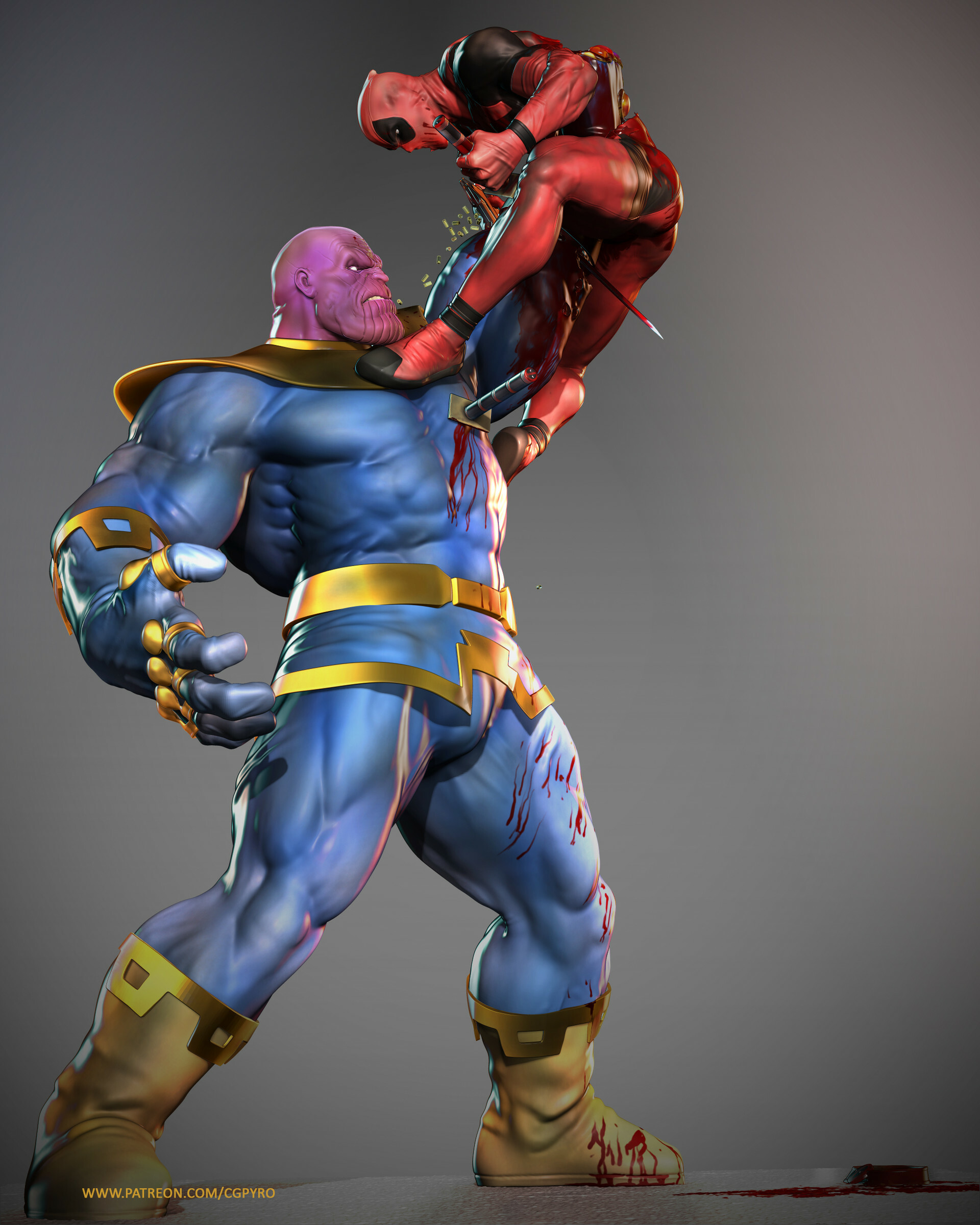 Artstation Thanos Vs Deadpool 3d Model From Marvel Comics
