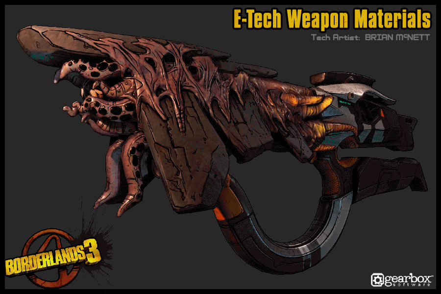 Artstation E Tech Weapon Vertex Animated Materials Brian Mcnett