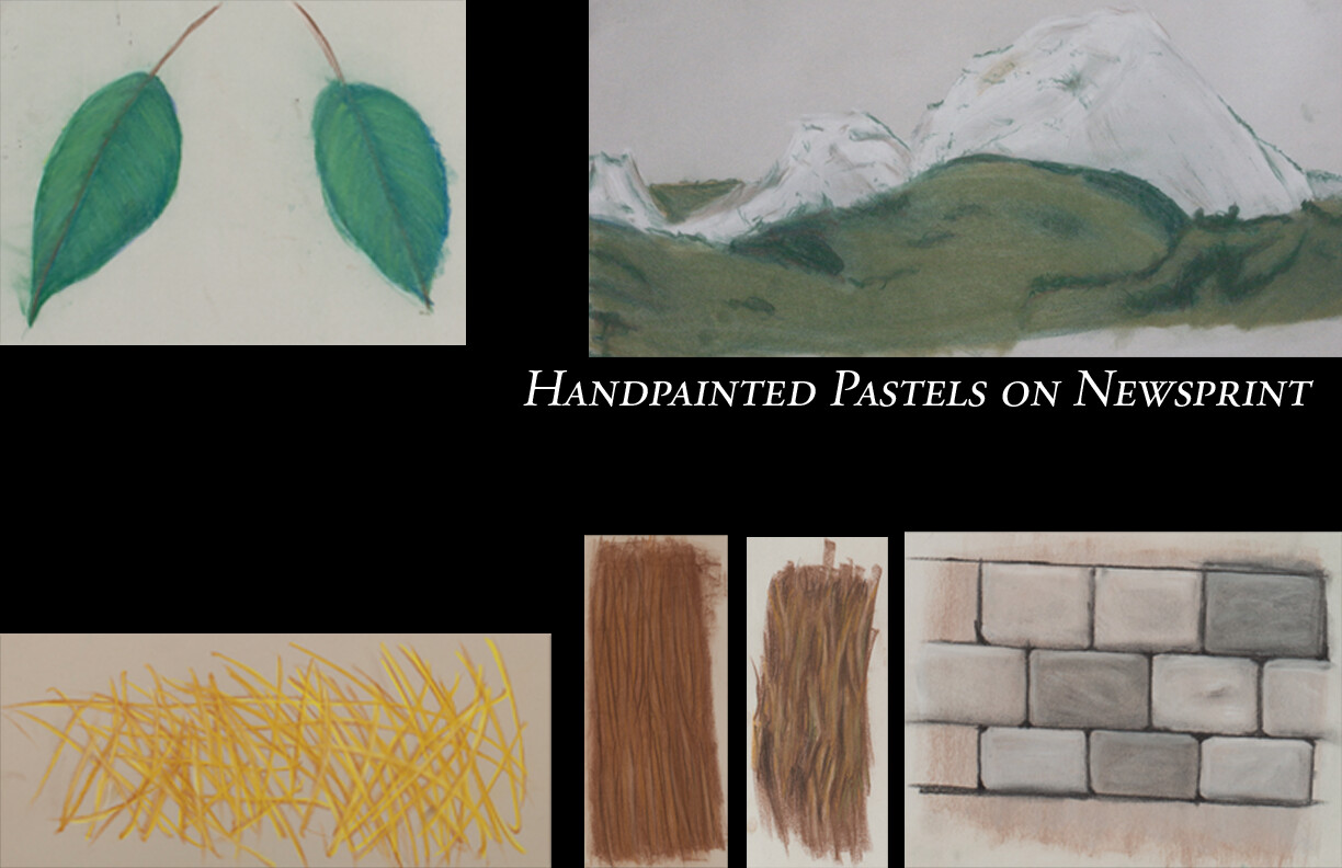Handpainted pastels on newsprint