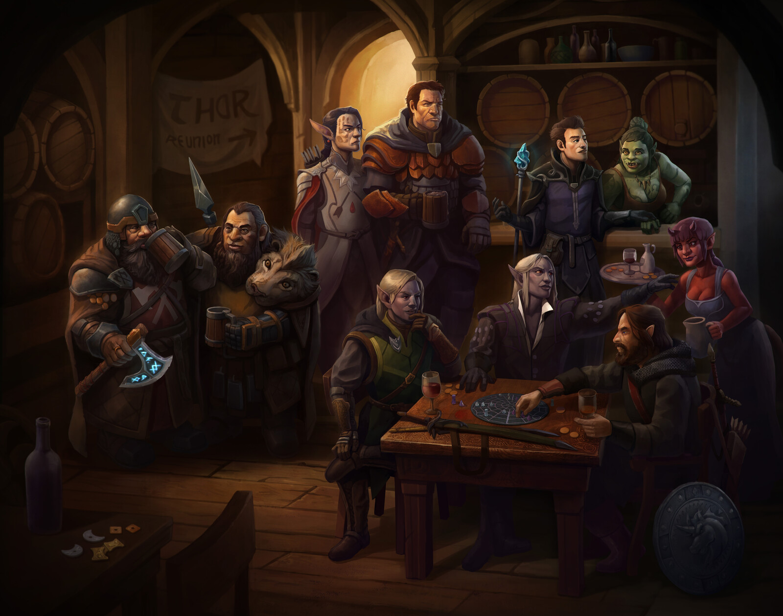 DnD Group commissions set in a Tavern.