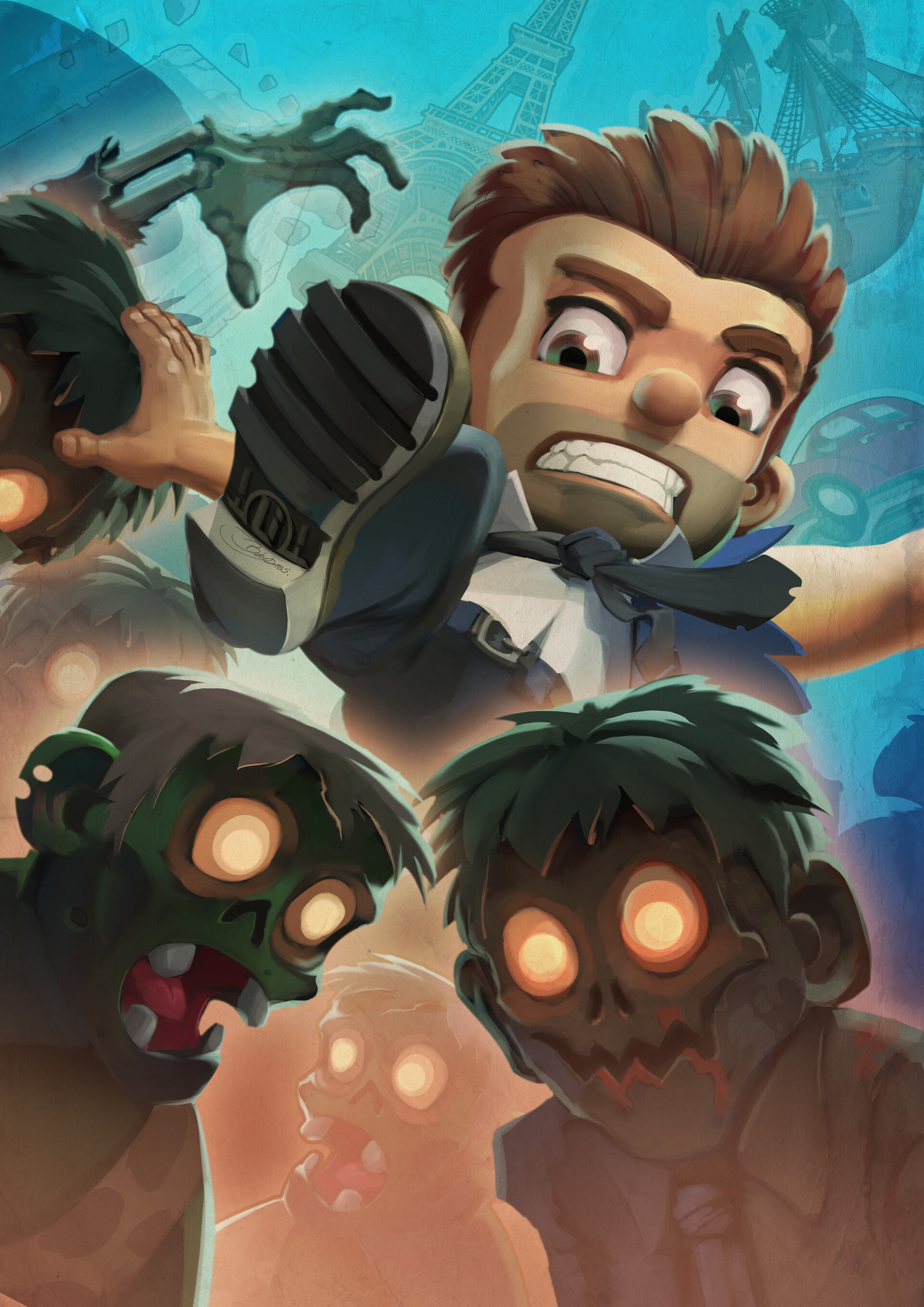 ArtStation Halfbrick Age of Zombies Promotional Artwork