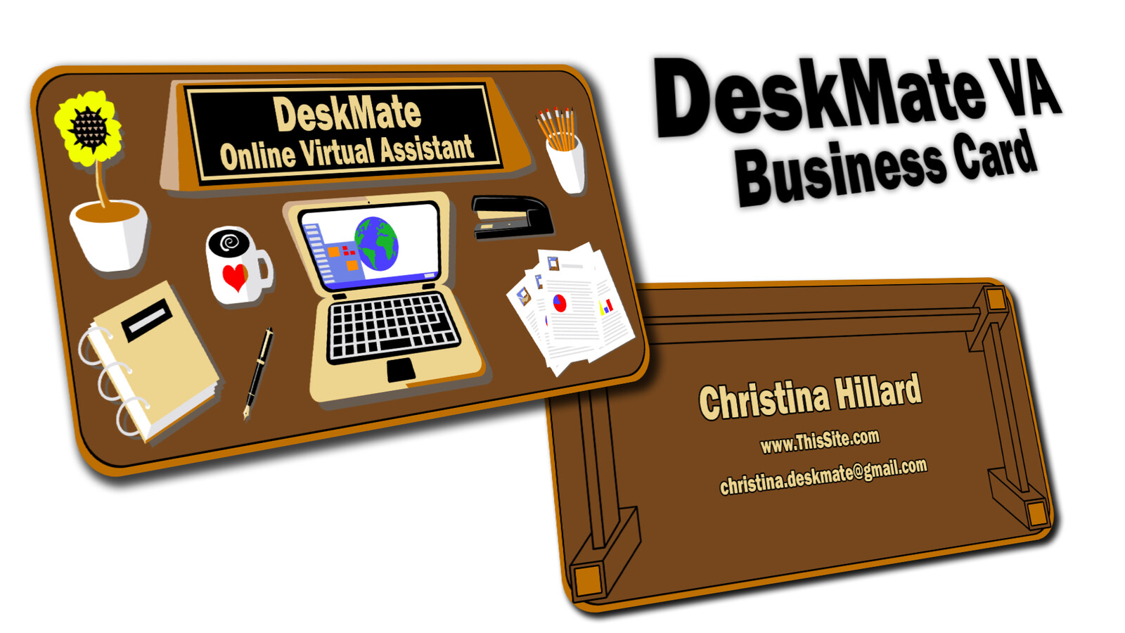 A presentational view of both sides of the card