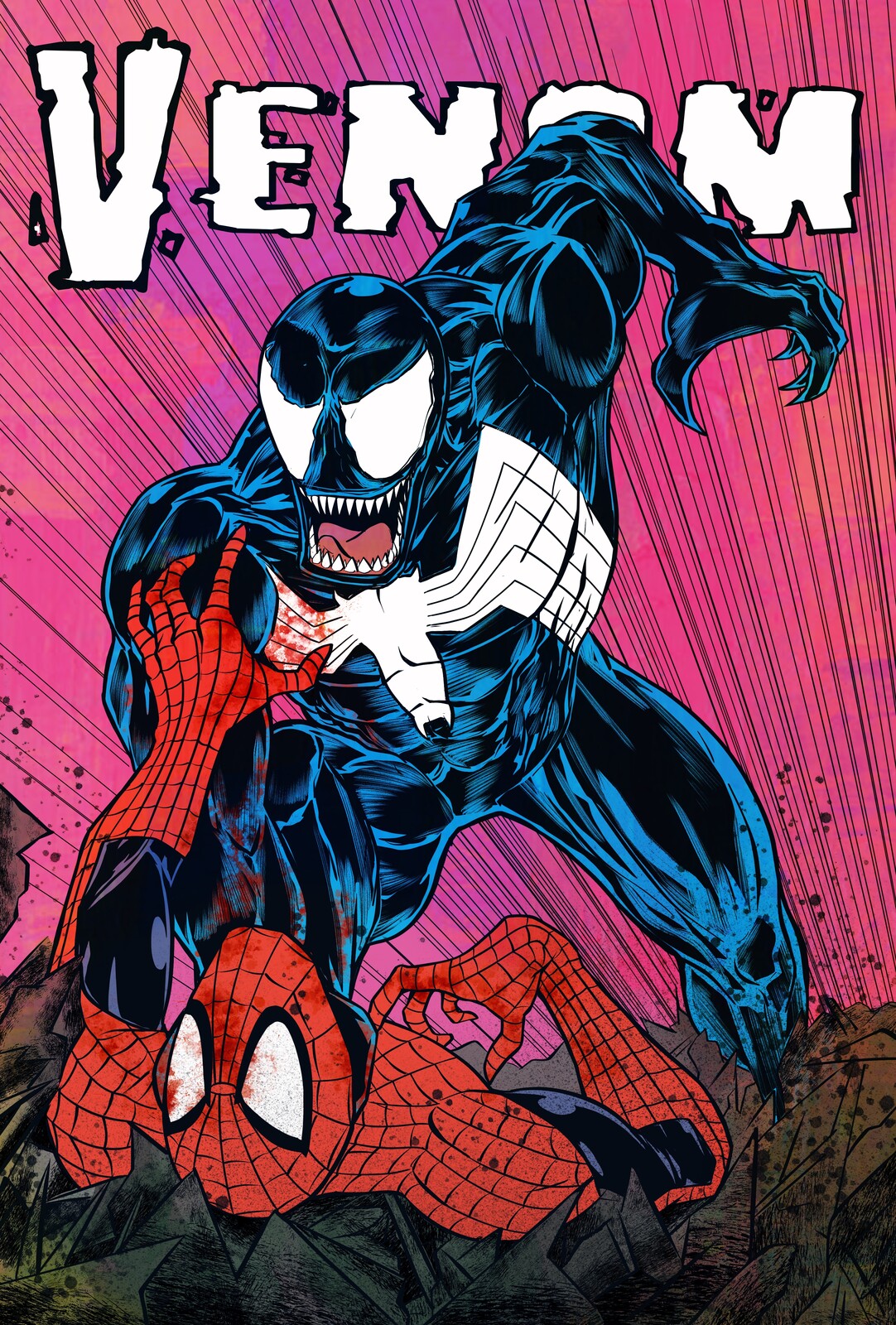 Artstation Venom Vs Spiderman Loay Aboushamat