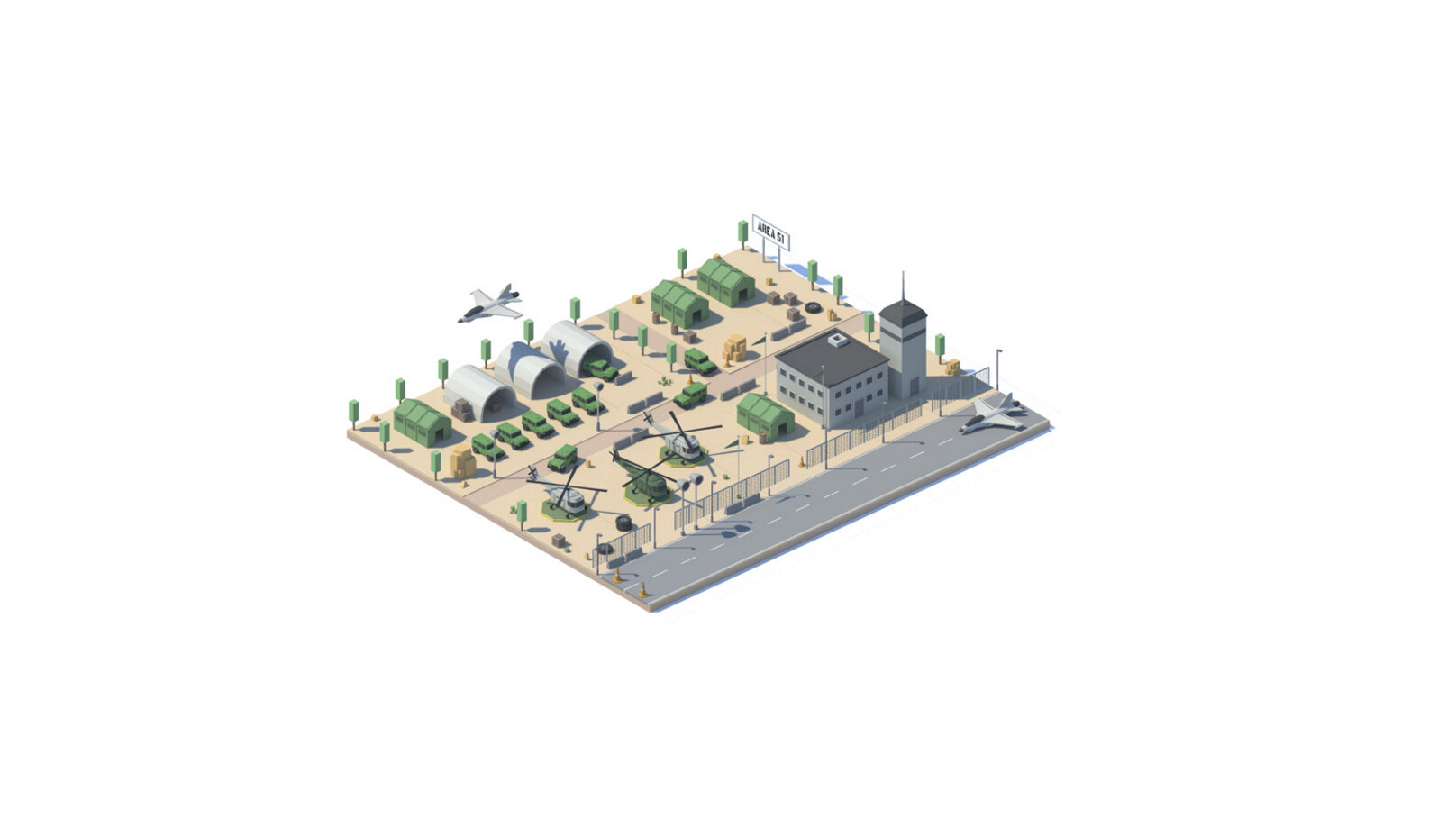 Artstation Low Poly Area 51 A 3d