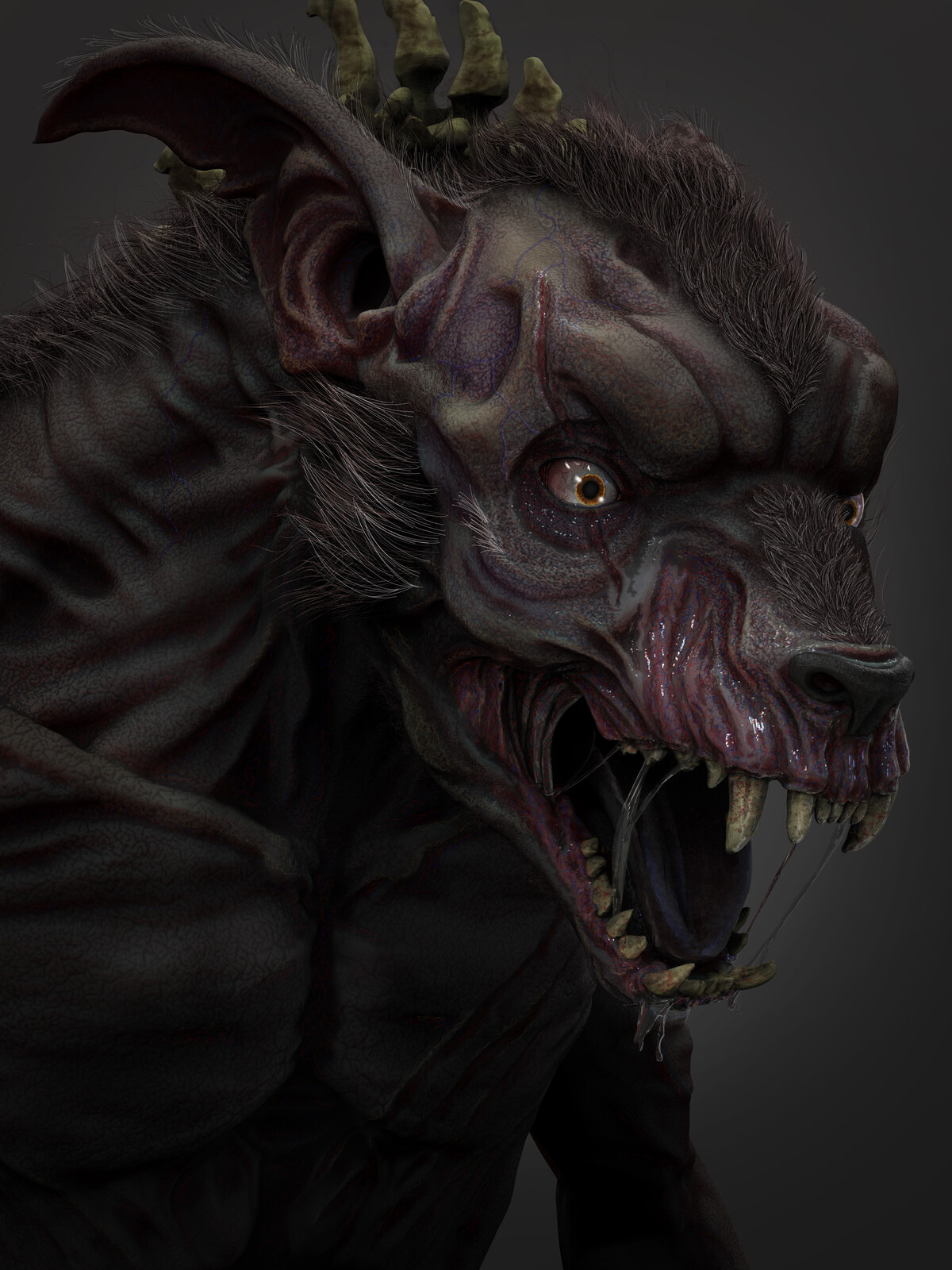 Artstation Scary Werewolf Portrait Emma Fernandes