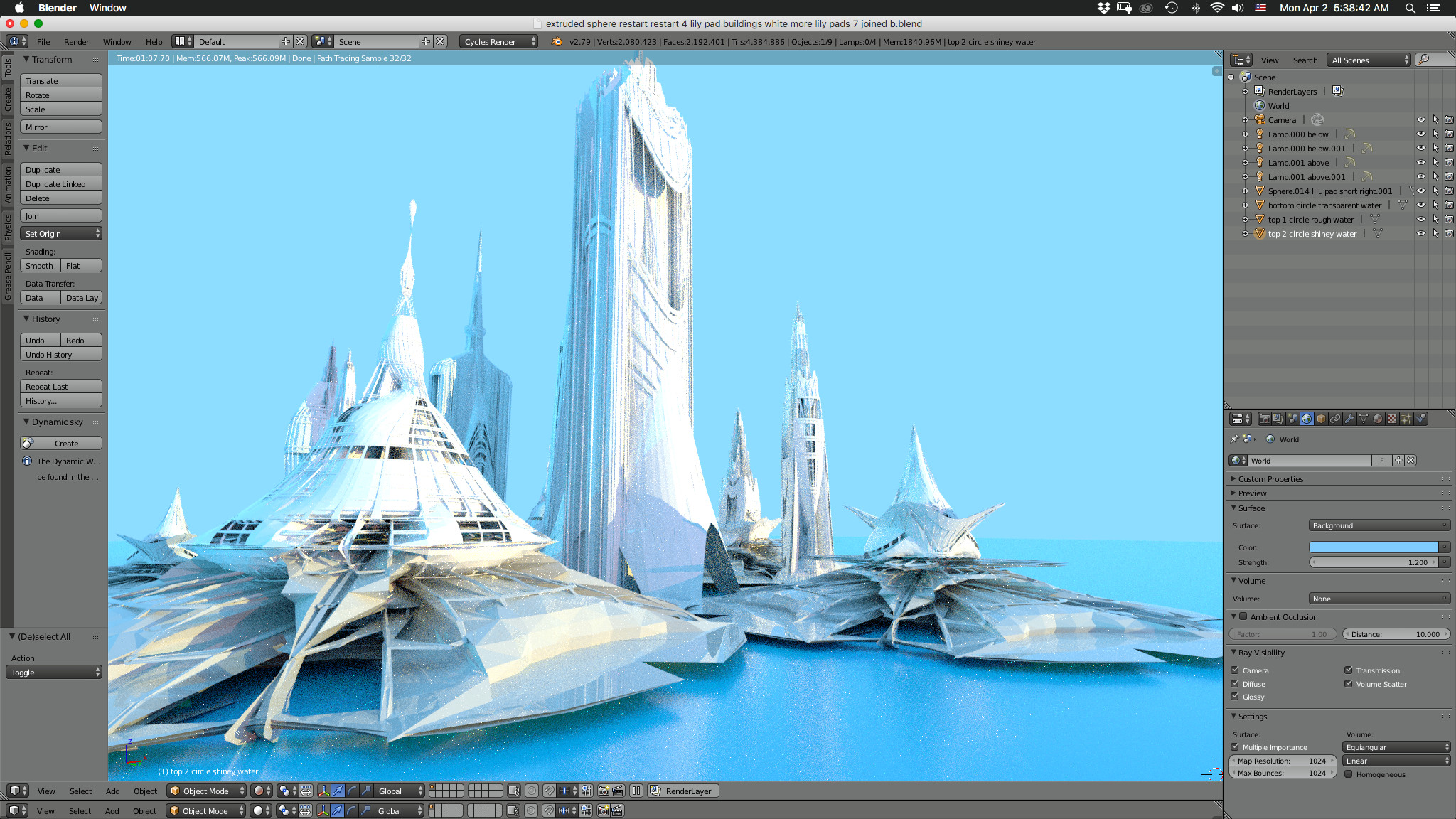 Blender Lily Pad Floating City different POV