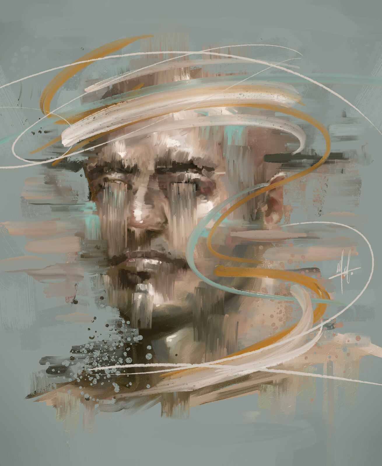 Imaginary Digital Abstract Portrait Painting / Digital Oil