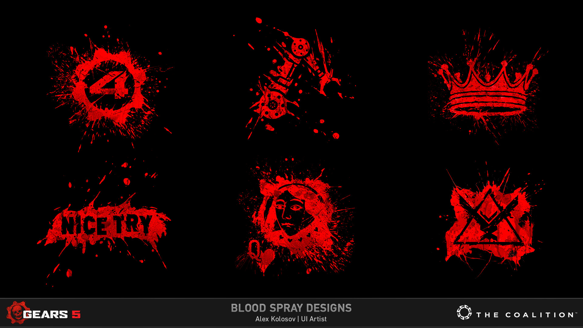 Artstation Gears 5 Blood Spray Designs Set 1 Alexey Kolosov
