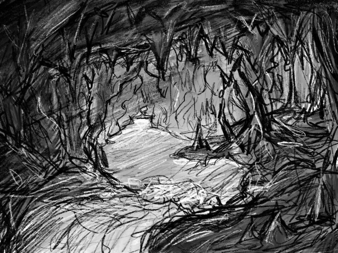 ArtStation - Cave interior sketch