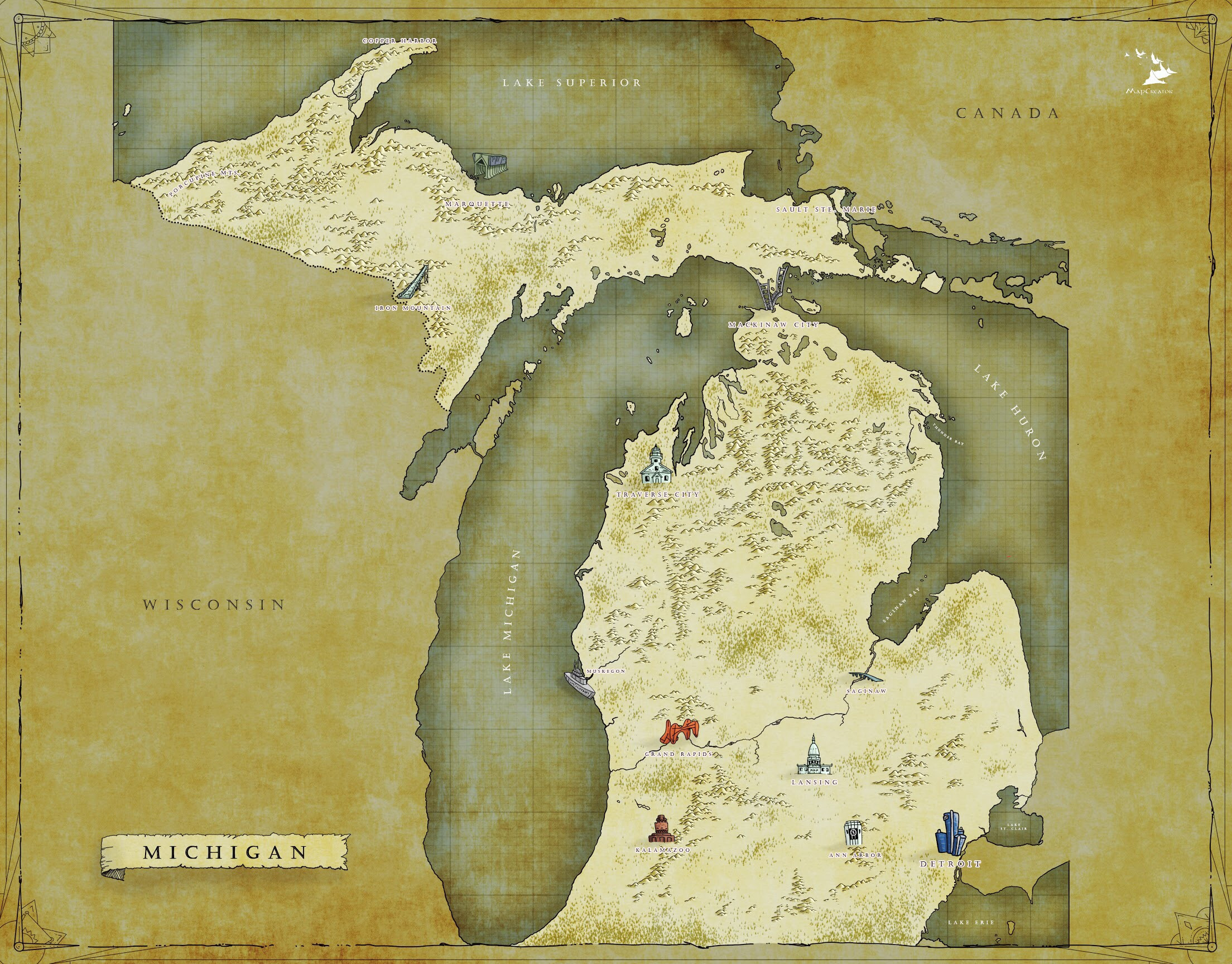 James Nalepa - Michigan Fantasy Map