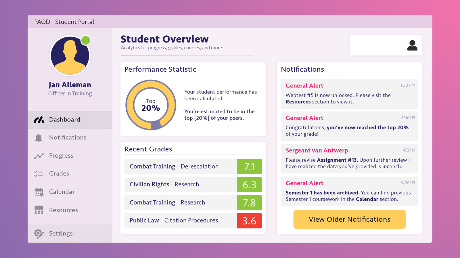 Artstation Ui Concept Paod Student Portal Halston Stephenson