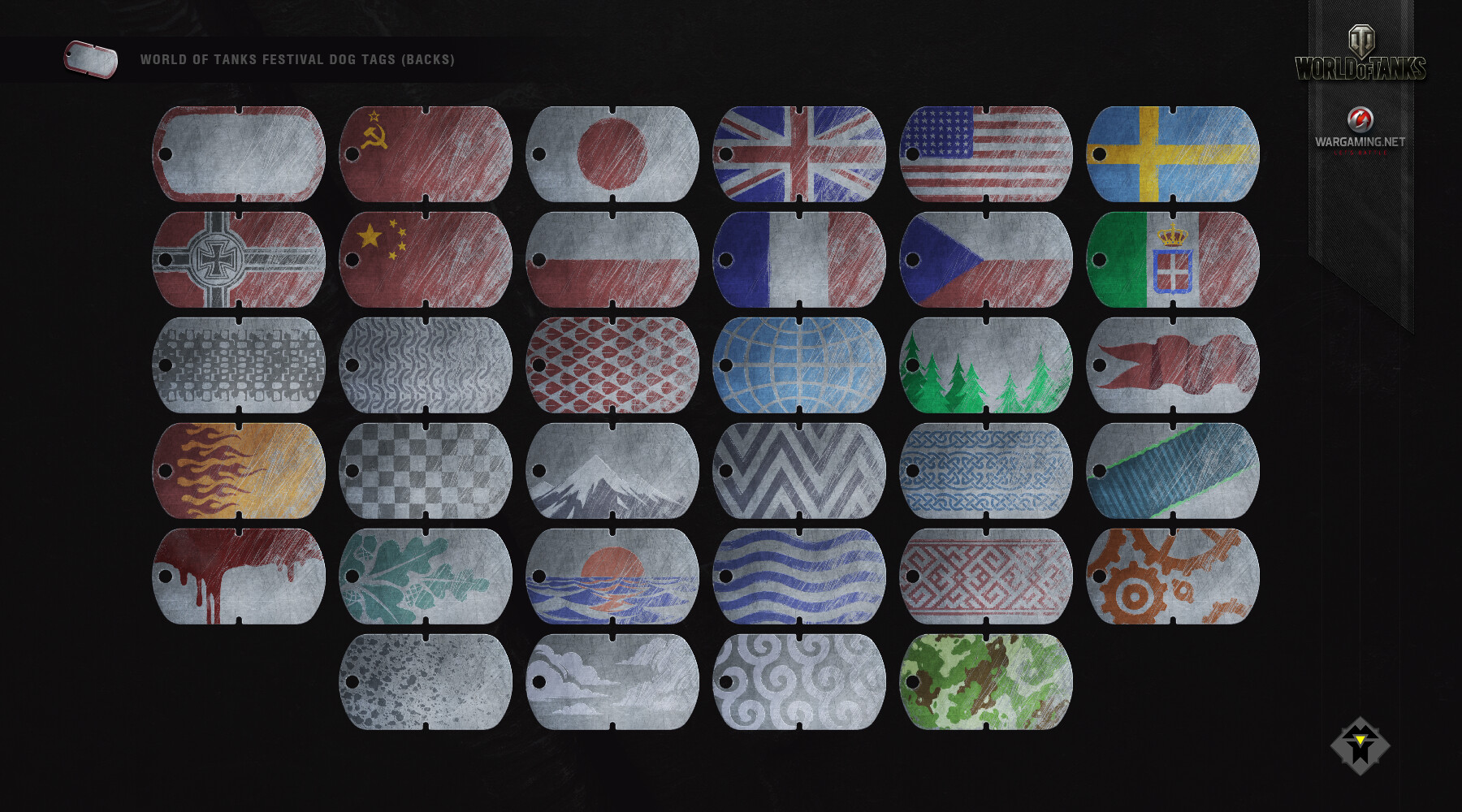 Wot dog tags outlet