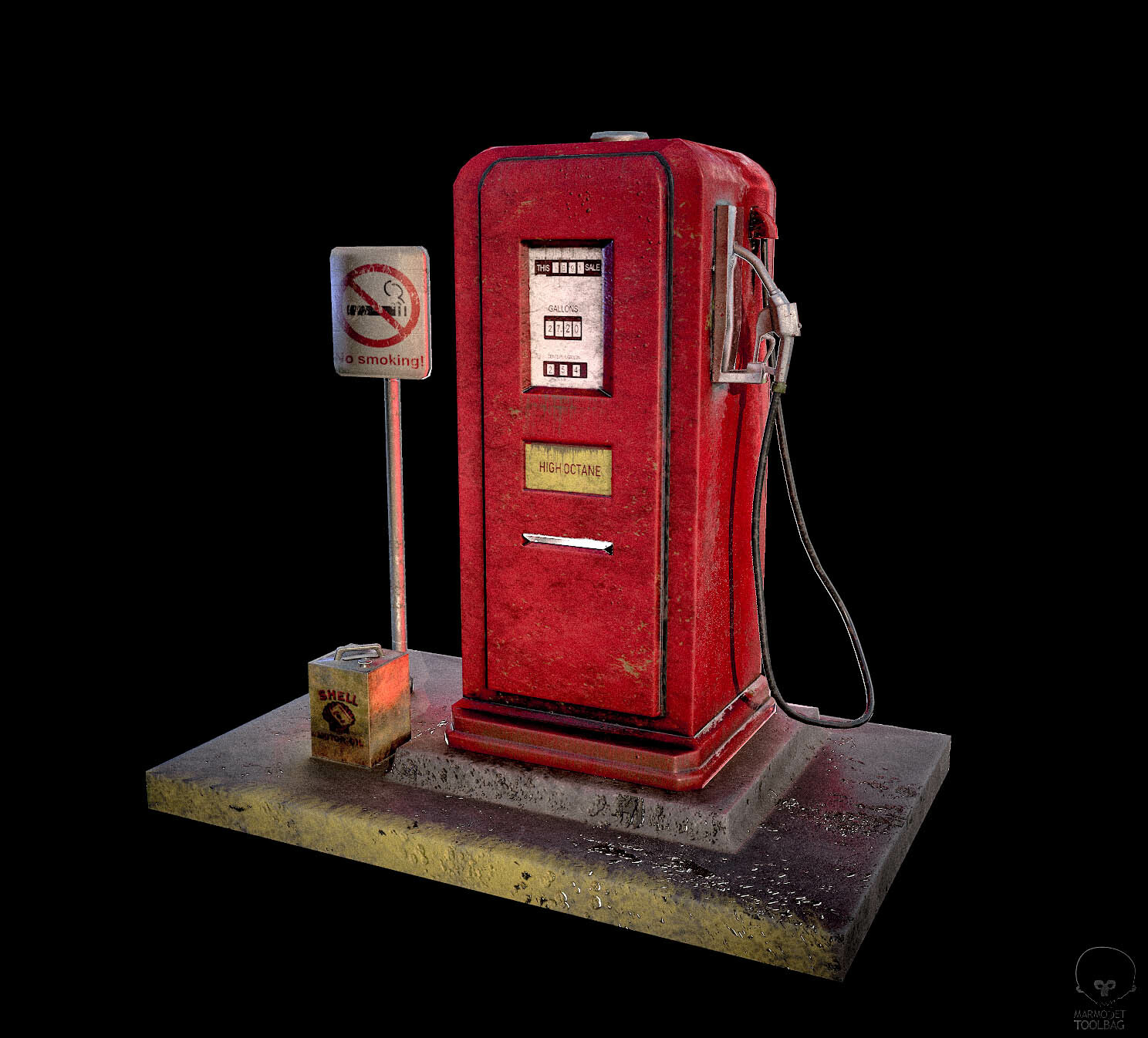 ArtStation - Old petrol filling station model