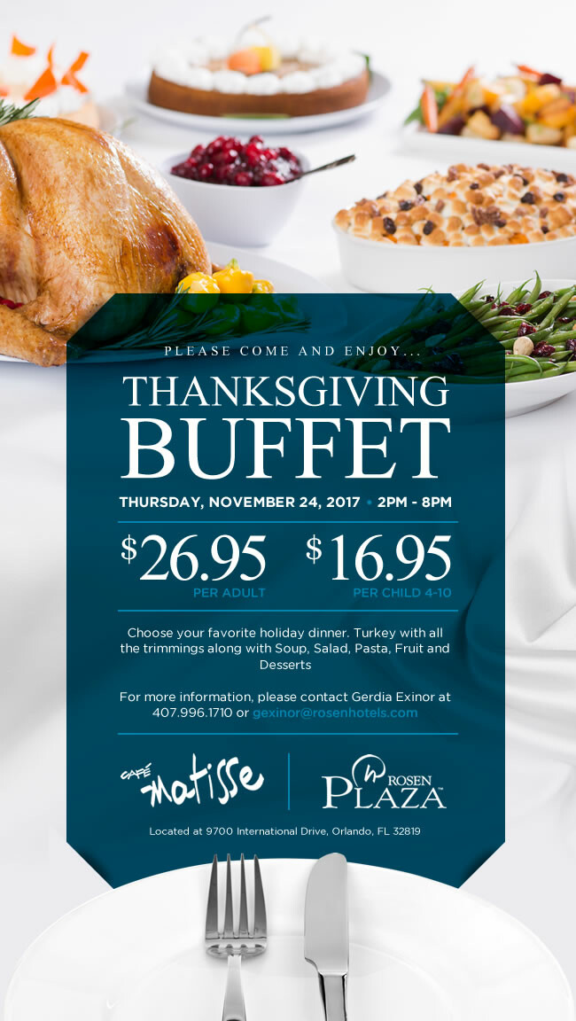ArtStation Rosen Plaza Hotel Thanksgiving Email Special Offer