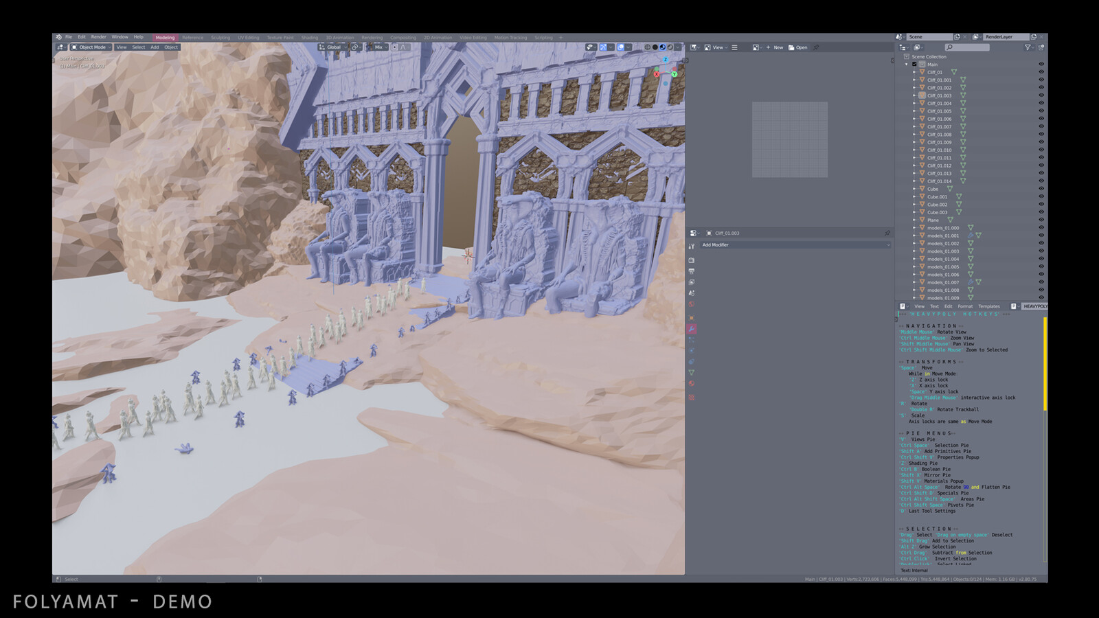 page from the presentation - setting up the scene in Blender