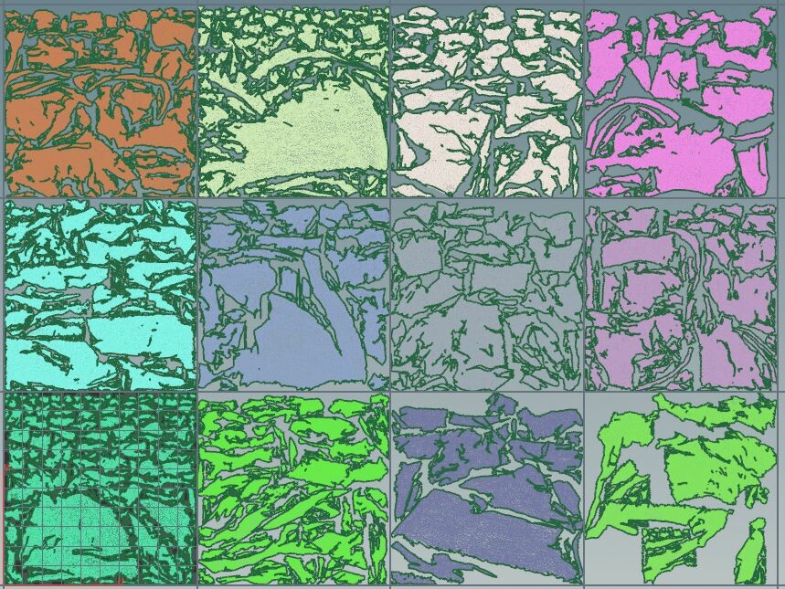 Procedural UV layout with  a limit of 4 tile in U.