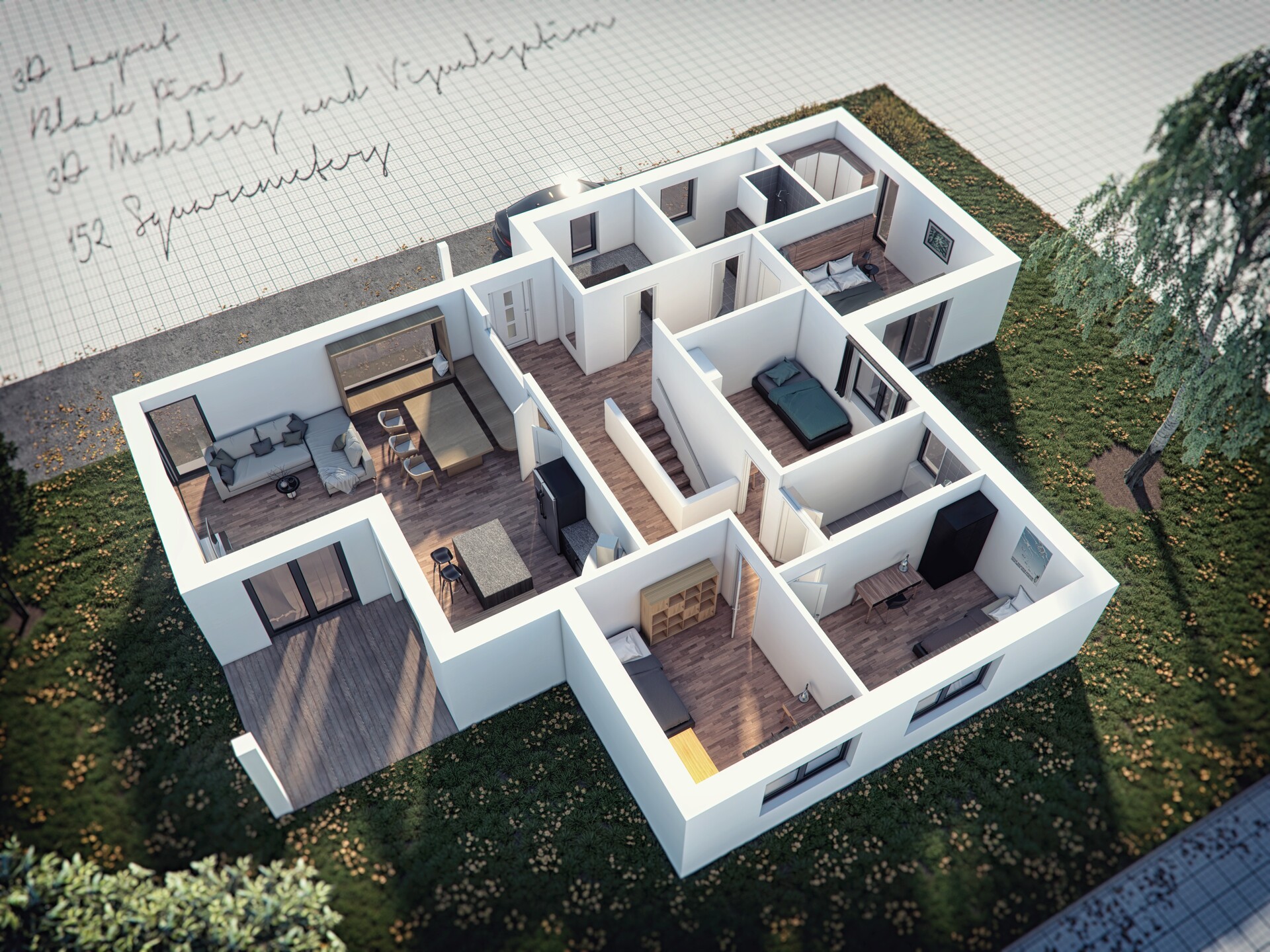 Artstation Family House 3d Layout Walter Prettenthaler