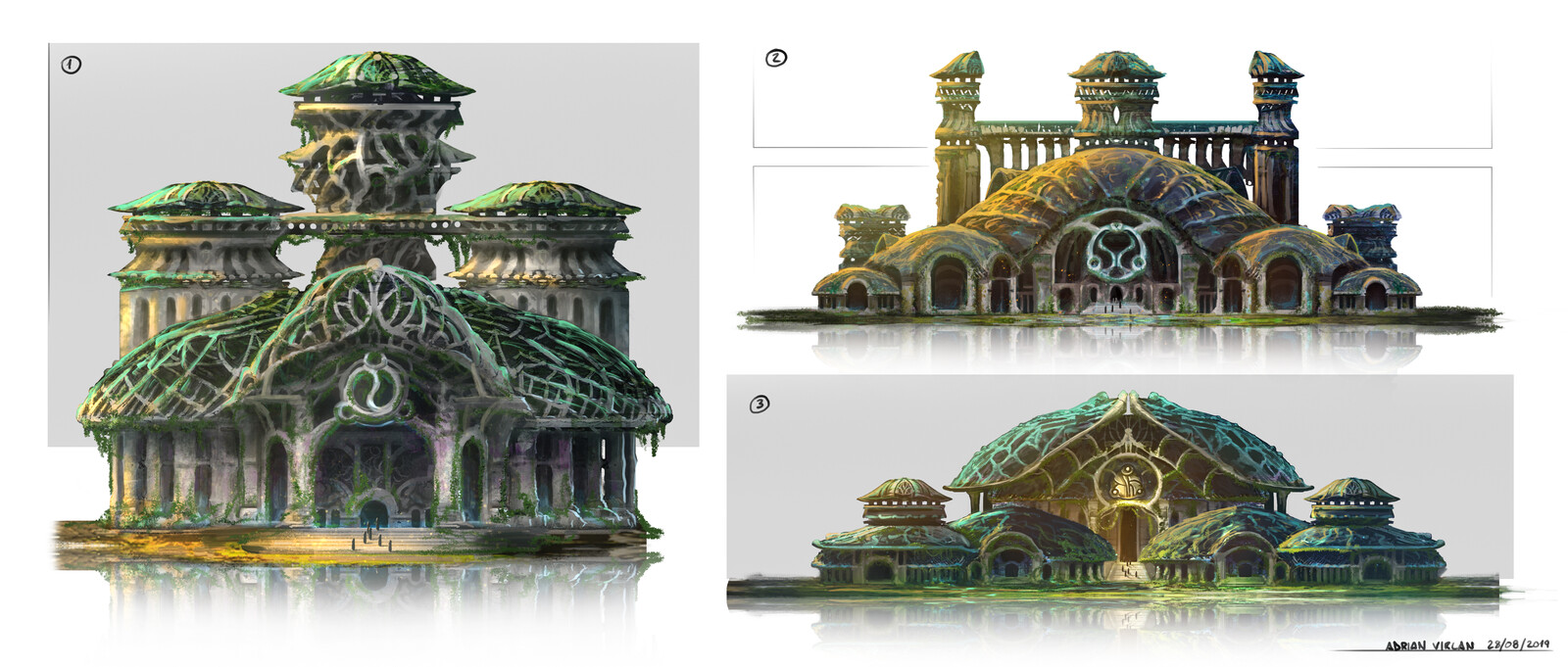 Temple design color thumbnails
