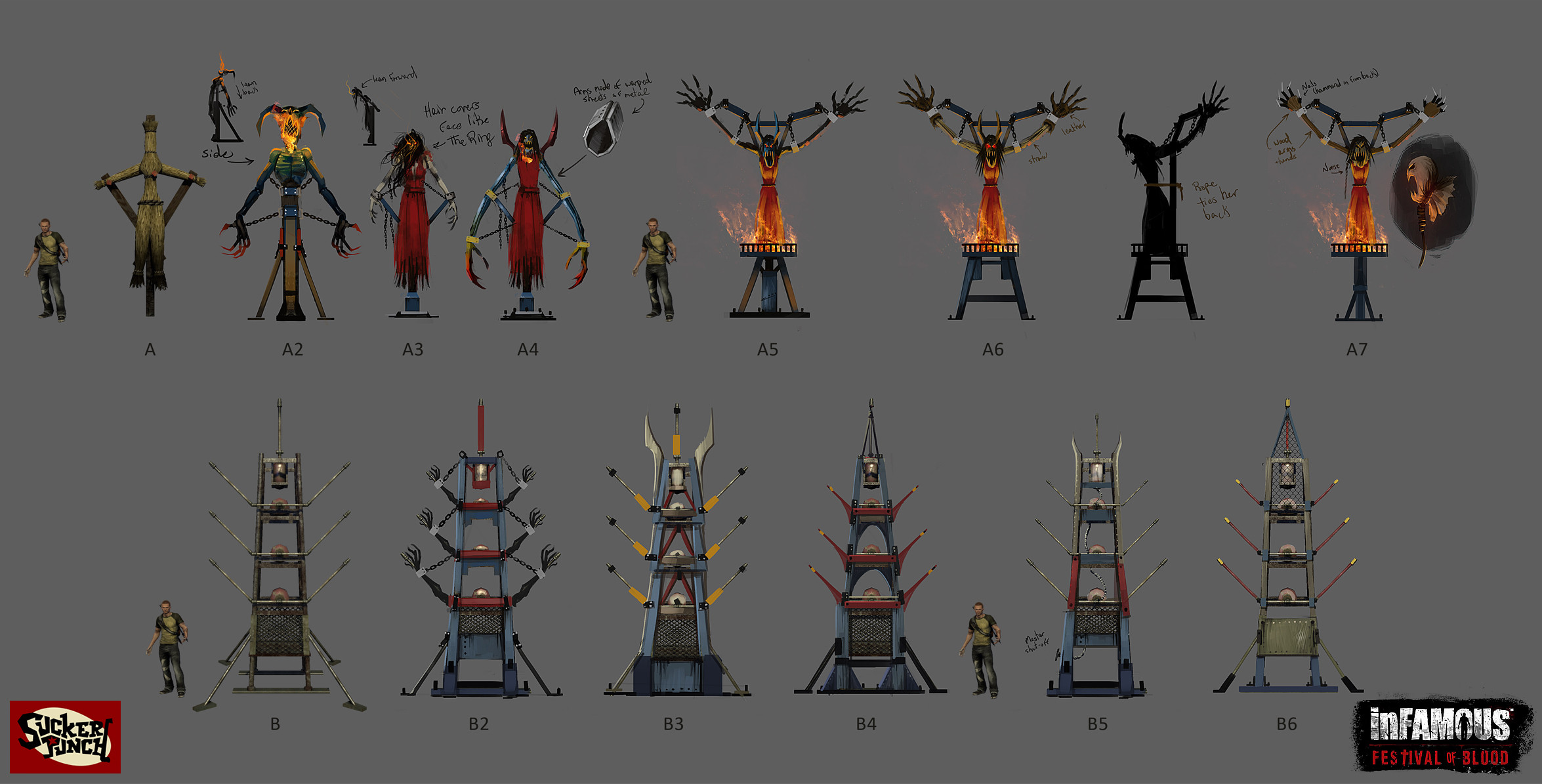 Concepts for plethora of event props placed around the city for the events in game