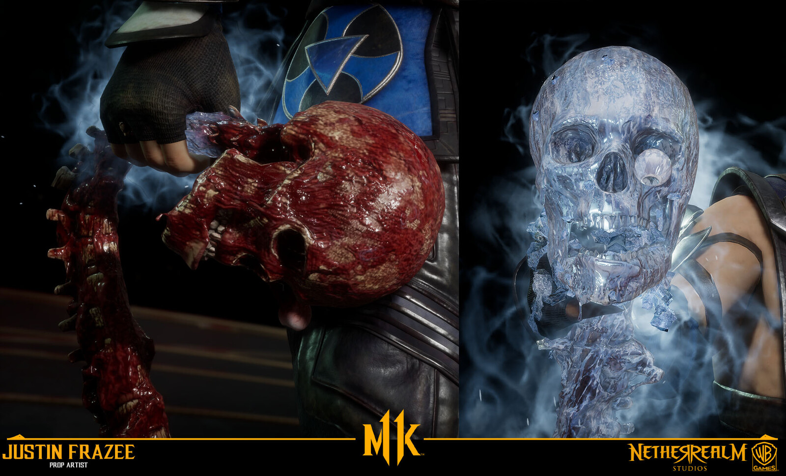 Skull and Spine Prop with Ice Material